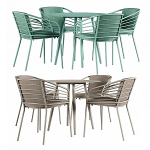 Modern Casual Table and Chair Coffee Table and Chair Outdoor Table and Chair Round Dining Table and Chair 3d model