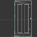Wooden Hinged Door With Dark Brown Frame And Light Brown Wood Grain Panels