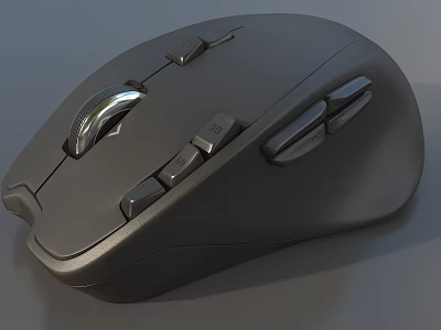 Wireless Computer Mouse with Ergonomic Design and Multiple Control Buttons 3d model