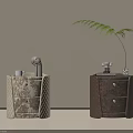 Elegant Luxury Bedside Tables With Unique Textures And Two Drawers For Modern Bedroom Interior