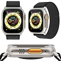 Dual Modern Smartwatch With Digital Analog Dials Fitness Tracking And Black Nylon Straps