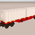 Two Section White Container Freight Function Vehicle With Red Chassis And Wheels For Cargo Transportation