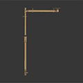 Vintage Metal Pipe Structure With Curved Connector Parts And Old Metal Texture Against White Background