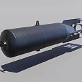 Black Cylindrical Military Aerial Bomb With Tail Fins And Metallic Shell Structure