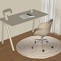 Modern Desk and Chair Combination Table Lamp Desk Chair 3d model
