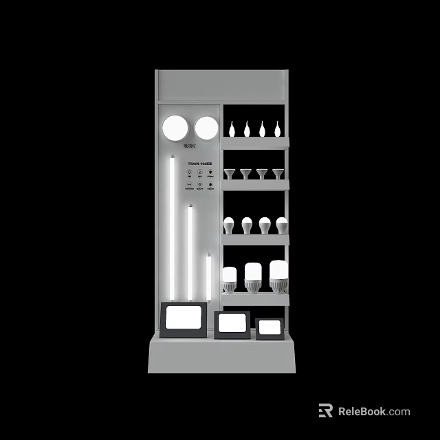 Modern Display Shelf With LED Lighting And Multiple Shelves For Product 3d model