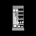 Modern Display Shelf With LED Lighting And Multiple Shelves For Product 3d model