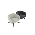 Modern Office Chair With Light Gray Upholstery And Black Five Star Metal Base