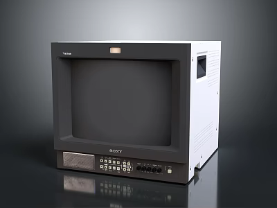 Vintage Tatung Electronic Monitor With Black Screen And Control Panel 3d model