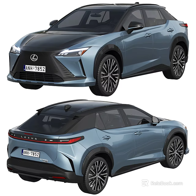 Lexus Blue Crossover SUV Modern Sleek Exterior Design LED Headlights Alloy Wheels 3d model 