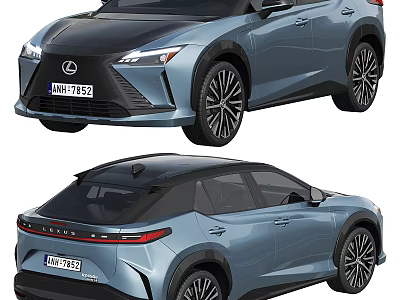 Lexus Blue Crossover SUV Modern Sleek Exterior Design LED Headlights Alloy Wheels 3d model