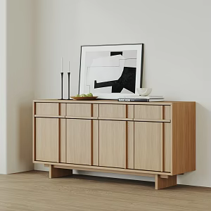 Nordic Style Entrance Cabinet Antique Style Silent Side Cabinet Sideboard Solid Wood Entrance Cabinet Entrance Decoration 3d model