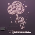 Creative Neon Lamp Combination Design With Astronaut Balloons And Stars