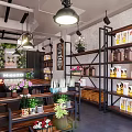 Modern Plant Shop Interior With Shelves Greenery And Decorative Plants