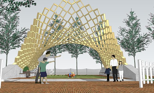 Modern Corridor Landscape Corridor Wooden Structure Landscape Structure Outdoor Landscape Figure Landscape Rest Area Memorial Structure 3d model