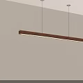 Modern Long Wooden Pendant Light With Warm Glow Hanging From Ceiling