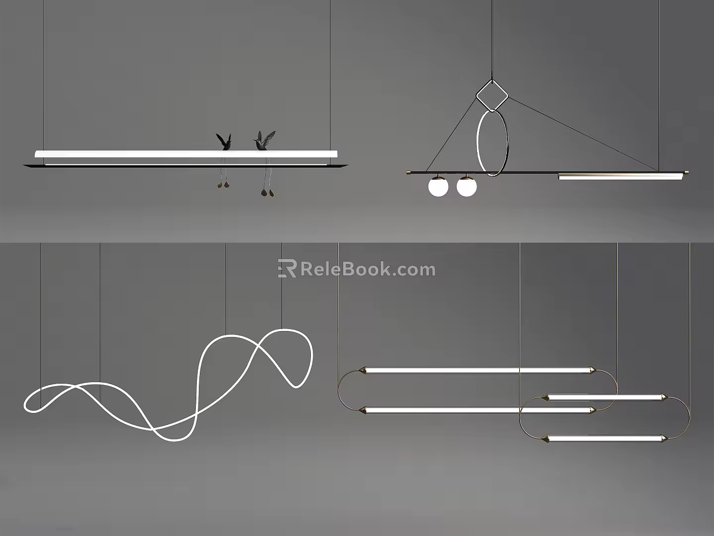 Modern chandelier combination 3d model