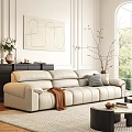 Mid-ancient style sofa coffee table combination 3d model