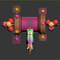 Colorful Zebra On Pink Seat With Candy Cane Railings Rainbow And Balloons Decor