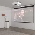 Modern projection curtain projector 3d model