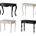 Black And White Vanity Dressers With Carved Legs And Drawer Designs