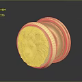Intricate Golden Door Knob Featuring Lion Head Sculpture Carving Design