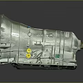 Industrial Automotive Gearbox Equipment with Silver Metal Casing Internal Gear Structure and Yellow Fasteners