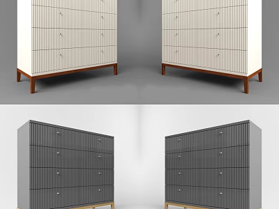 Modern Entryway Cabinet Sideboard With Multiple Drawers And Wooden Legs 3d model