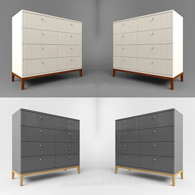 Modern Entryway Cabinet Sideboard With Multiple Drawers And Wooden Legs 3d model