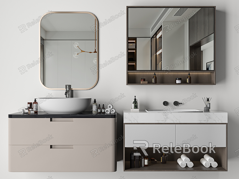 Modern sink bathroom cabinet combination model