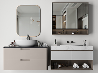 Modern sink bathroom cabinet combination 3d model