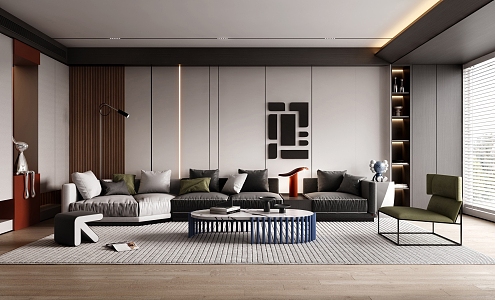 modern living room 3d model