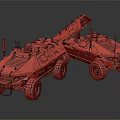 Military Green Armored Functional Vehicle With Dual Units Off-Road Tires And Tactical Gear