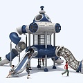 Modern Slide Amusement Equipment Space UFO Children UFO Slide 3d model