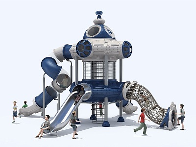 Modern Slide Amusement Equipment Space UFO Children UFO Slide 3d model