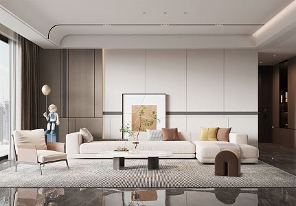 modern living room 3d model