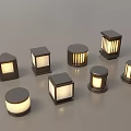 Modern Outdoor Light Designs With Black Bases Various Shapes And Illuminated Lampshades
