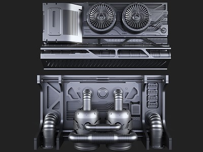 Sci-fi Style Science and Technology Wall Sci-fi Wall Cyberpunk Style Spaceship Wall Ventilating Fan model