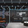 Luxurious Modern KTV Interior Design with Stylish Lighting Bar Counter Sofa and Night View Windows