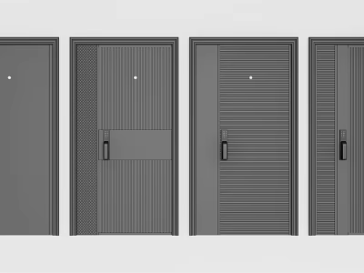 Modern Security Door Styles Featuring Different Panel Patterns For Home Entry 3d model