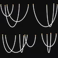 Modern Elegant Chandelier With White Curved Lines And Gold Accents For Interior