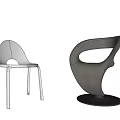 Modern Single Chairs In White And Gray With Sleek Minimalist Design