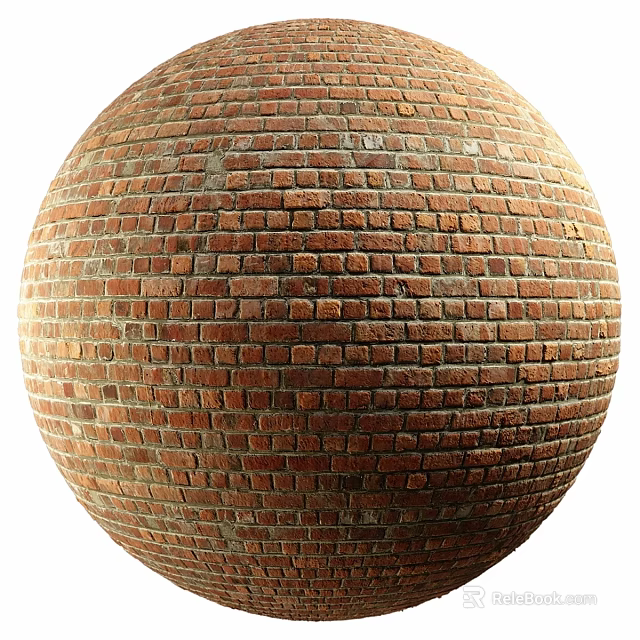 Red Brick Sphere Structure With Detailed Classic Texture And Architectural Design 3d model 