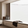Cozy Window Seat Corner With White Venetian Blinds And Decorative Cushions
