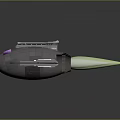 Futuristic Space Rocket with Purple Cockpit and Blue Thrusters in Gray Body for Space Exploration