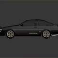 Sleek Dark Blue Two Door Coupe With Golden Rims And Modified Exterior Design