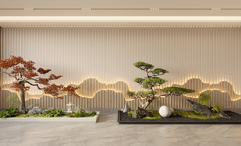 New Chinese Style Interior Landscape Landscaping 3d model