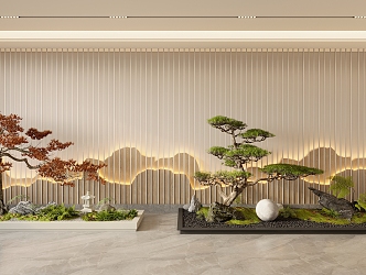 New Chinese Style Interior Landscape Landscaping 3d model