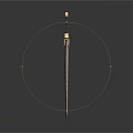 Ornate Golden Sword With Blue Hilt Intricate Pattern And Decorative Top