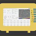 Yellow Blue Digital Weather Monitor With Screen Showing Temperature And Map